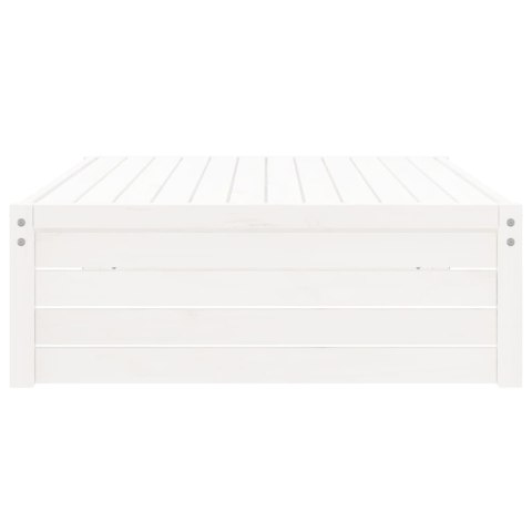 Podnóżek ogrodowy, biały, 120x80 cm, lite drewno sosnowe