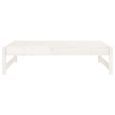 Podnóżek ogrodowy, biały, 120x80 cm, lite drewno sosnowe