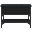 Ławka na buty, czarna, 62x42x45 cm, materiał drewnopochodny