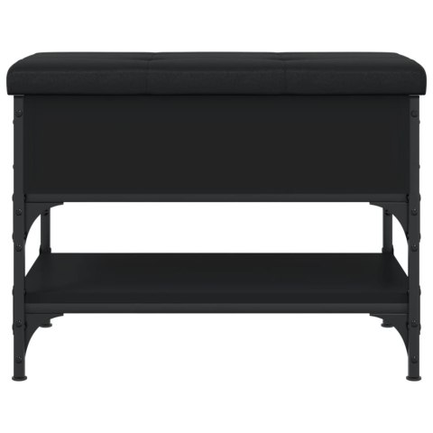 Ławka na buty, czarna, 62x42x45 cm, materiał drewnopochodny