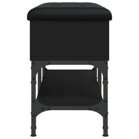 Ławka na buty, czarna, 82x32x45 cm, materiał drewnopochodny