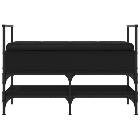 Ławka na buty, czarna, 85,5x42x57,5 cm, materiał drewnopochodny