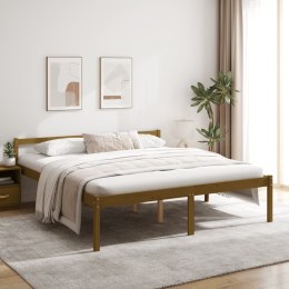 Łóżko dla seniora, miodowy brąz 200x200 cm, lite drewno sosnowe