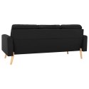 3-osobowa sofa, czarna, tapicerowana tkaniną