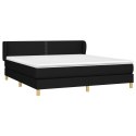 Łóżko kontynentalne z materacem, czarne, tkanina 160x200 cm