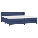 Łóżko kontynentalne z materacem, niebieskie, tkanina 200x200 cm