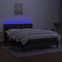 Łóżko kontynentalne z materacem, czarne, 140x200 cm, tkanina