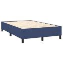 Łóżko kontynentalne z materacem, niebieskie 120x200 cm, tkanina