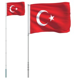 Flaga Turcji z masztem, 5,55 m, aluminium