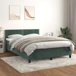 Łóżko kontynentalne z materacem, ciemnozielone, 140x200 cm