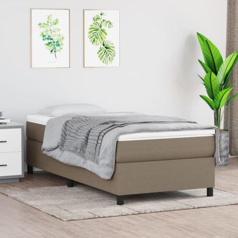 Łóżko kontynentalne z materacem, taupe, tkanina, 90x190 cm