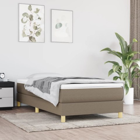 Łóżko kontynentalne z materacem, taupe, tkanina, 80x200 cm