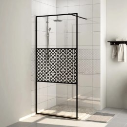 Ścianka prysznicowa, przezroczyste szkło ESG, 90x195 cm, czarna
