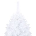 Sztuczna choinka z lampkami i bombkami, biała, 180 cm, PVC