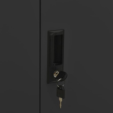 Szafka biurowa z doniczką, antracytowa, 90x40x125 cm, stalowa