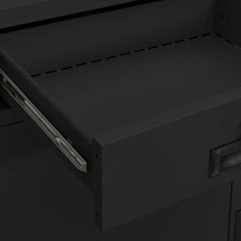 Szafka biurowa z doniczką, antracytowa, 90x40x125 cm, stalowa