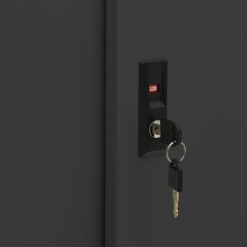 Szafka z drzwiami przesuwnymi i donicą, antracytowa, stalowa