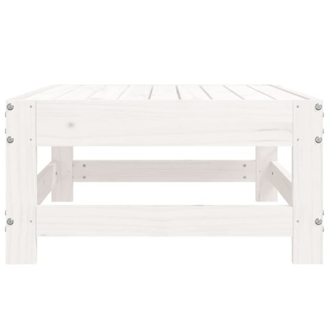 Podnóżek ogrodowy, biały, lite drewno sosnowe