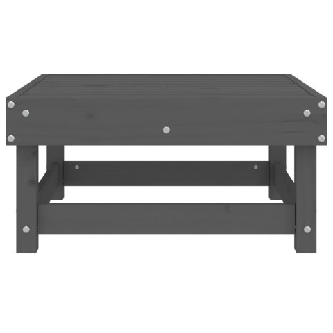 Podnóżek ogrodowy, szary, lite drewno sosnowe