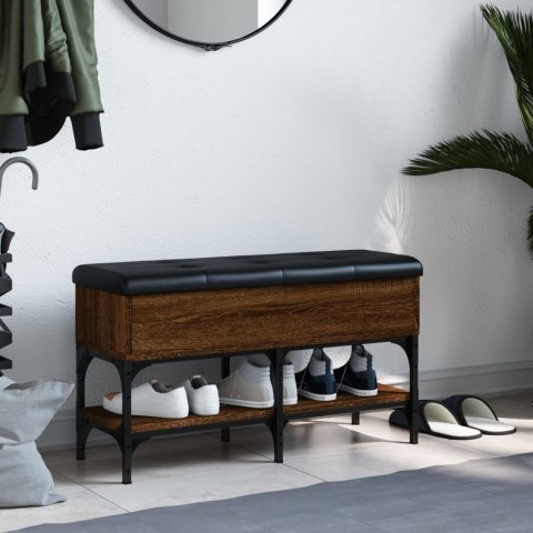 Ławka na buty, brązowy dąb, 82x32x45 cm