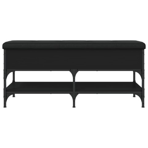 Ławka na buty, czarna, 102x42x45 cm, materiał drewnopochodny