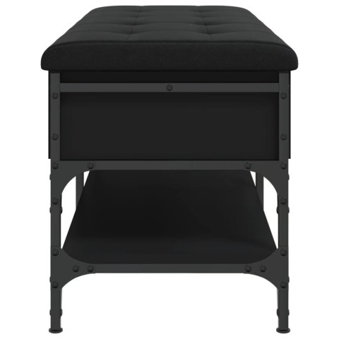 Ławka na buty, czarna, 102x42x45 cm, materiał drewnopochodny