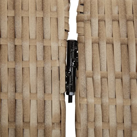 Parawan 5-panelowy, beżowy, polirattan