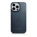 Skórzane etui iPhone 14 Pro Max z klapką magnetyczne MagSafe CE Oil Wax Premium Leather granatowy