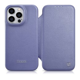 Skórzane etui iPhone 14 Pro Max z klapką magnetyczne MagSafe CE Premium Leather jasno fioletowy