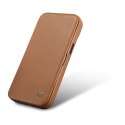 Skórzane etui iPhone 14 z klapką magnetyczne MagSafe CE Premium Leather jasny brąz