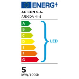 Lampka Biurkowa Activejet AJE-IDA 4in1 Biały 80 Metal Plastikowy 150 Lm 5 W