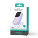 Mini powerbank 20000mAh z wbudowanymi kablami JR-PBC07 30W jasno fioletowy