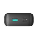 Powerbank 30W 10000mAh z wbudowanymi kablami iPhone Lightning i USB-C czarny