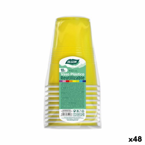 Zestaw szklanek wielokrotnego użytku Algon Żółty 48 Sztuk 450 ml (10 Części)