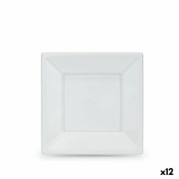 Zestaw talerzy wielokrotnego użytku Algon Biały Plastikowy 18 x 18 x 1,5 cm (24 Sztuk)