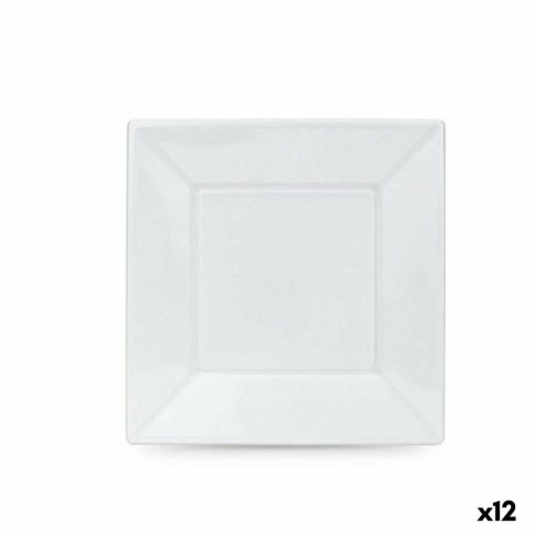 Zestaw talerzy wielokrotnego użytku Algon Biały Plastikowy 23 x 23 x 2 cm (24 Sztuk)