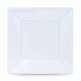 Zestaw talerzy wielokrotnego użytku Algon Kwadratowy Biały Plastikowy 23 x 23 x 2 cm (24 Sztuk)