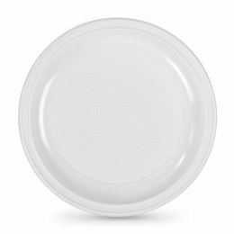 Zestaw talerzy wielokrotnego użytku Algon Okrągły Biały Plastikowy 28 x 28 x 2 cm (24 Sztuk)