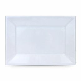 Zestaw talerzy wielokrotnego użytku Algon Prostokątny Biały Plastikowy 33 x 23 x 2 cm (12 Sztuk)