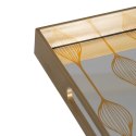 Tacka do przekąsek Złoty PVC Szkło 45 x 31 x 4,2 cm (2 Sztuk)