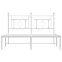 Metalowa rama łóżka z wezgłowiem biała, 140x200 cm