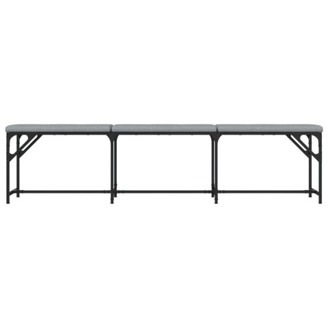 Ławka do jadalni, jasnoszara, 186x32x45 cm, stal i tkanina