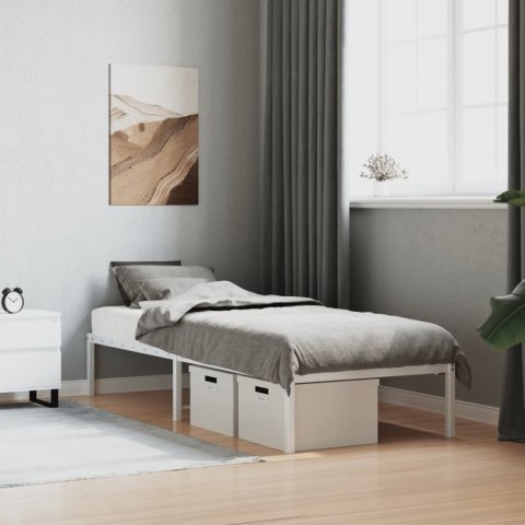 Metalowa rama łóżka, biała, 75x190 cm
