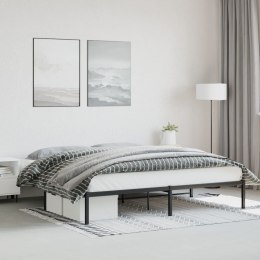Metalowa rama łóżka, czarna, 193x203 cm