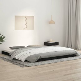 Rama łóżka, czarna, 180x200 cm, lite drewno sosnowe