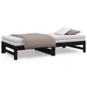 Łóżko rozsuwane, czarne, 2x(75x190) cm, lite drewno sosnowe