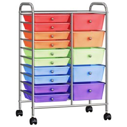 Wózek XXL z 15 szufladami, kolorowy, plastikowy