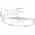 Metalowa rama łóżka z wezgłowiem, czarna, 90x200 cm