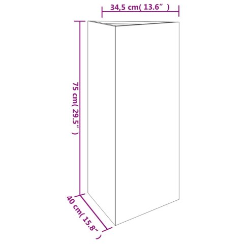 Donica ogrodowa, 40x34,5x75 cm, stal kortenowska