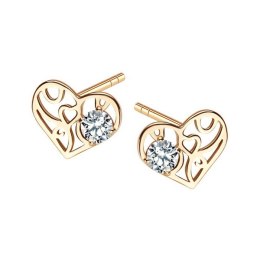 Gold earrings KXC6536 - Zirconia